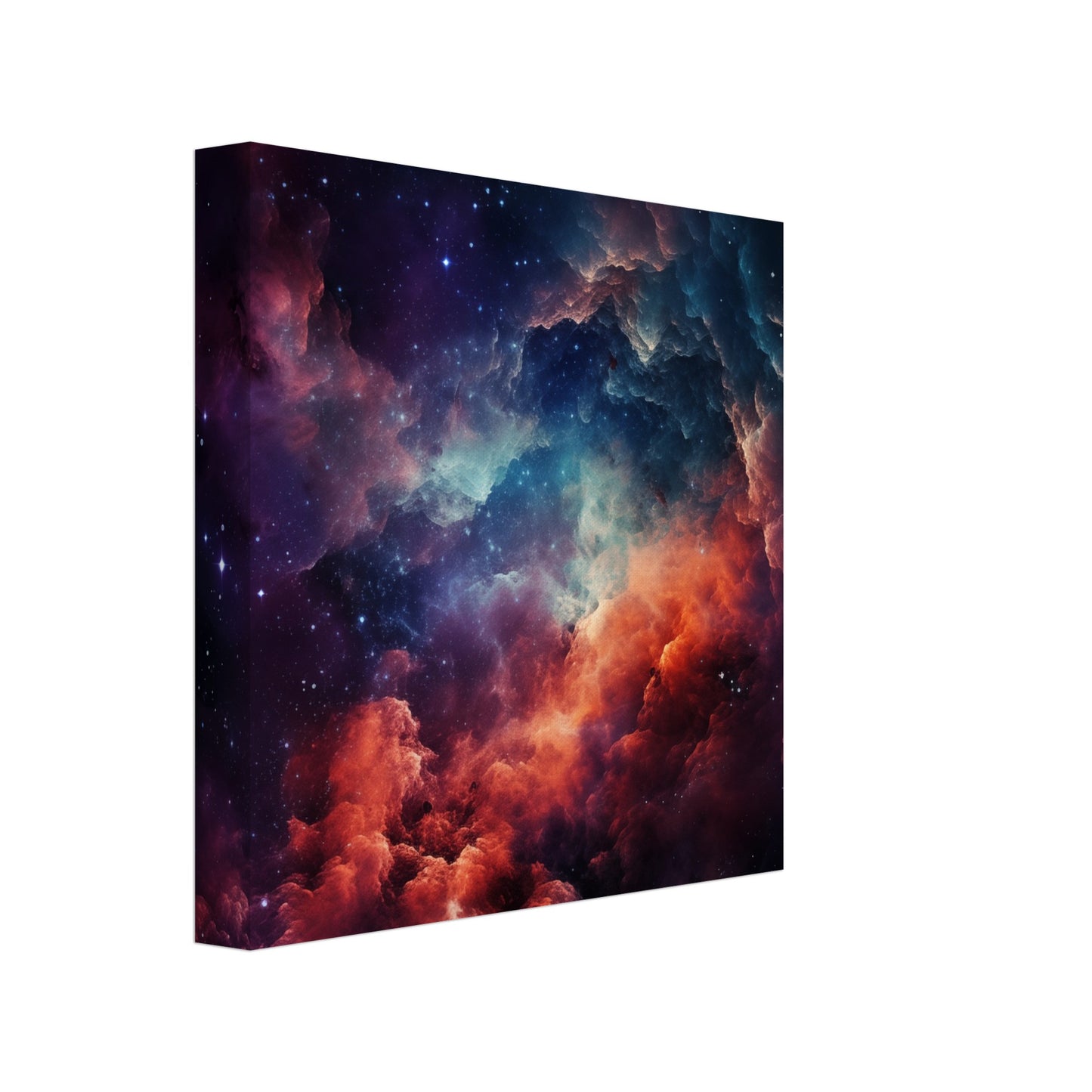 Farbexplosion im Kosmos Leinwand 20x20 cm - Pixara