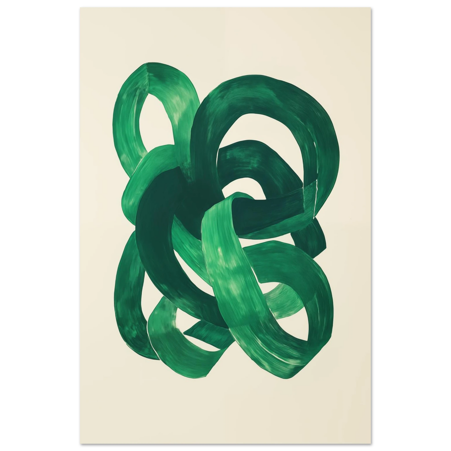 Verschlungene grüne Pinselstriche Poster 60x90 cm - Pixara