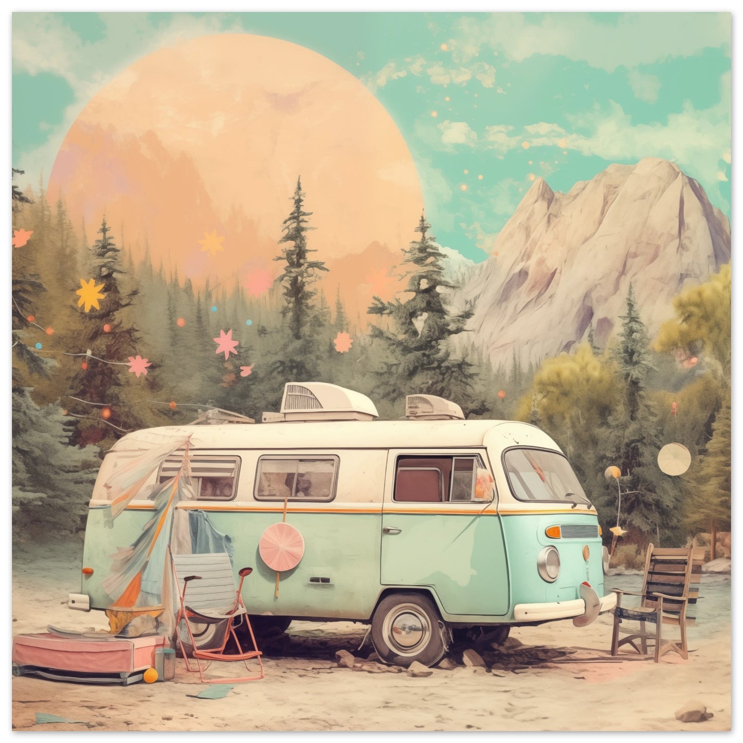 Retro Camping 30x30 cm - Pixara