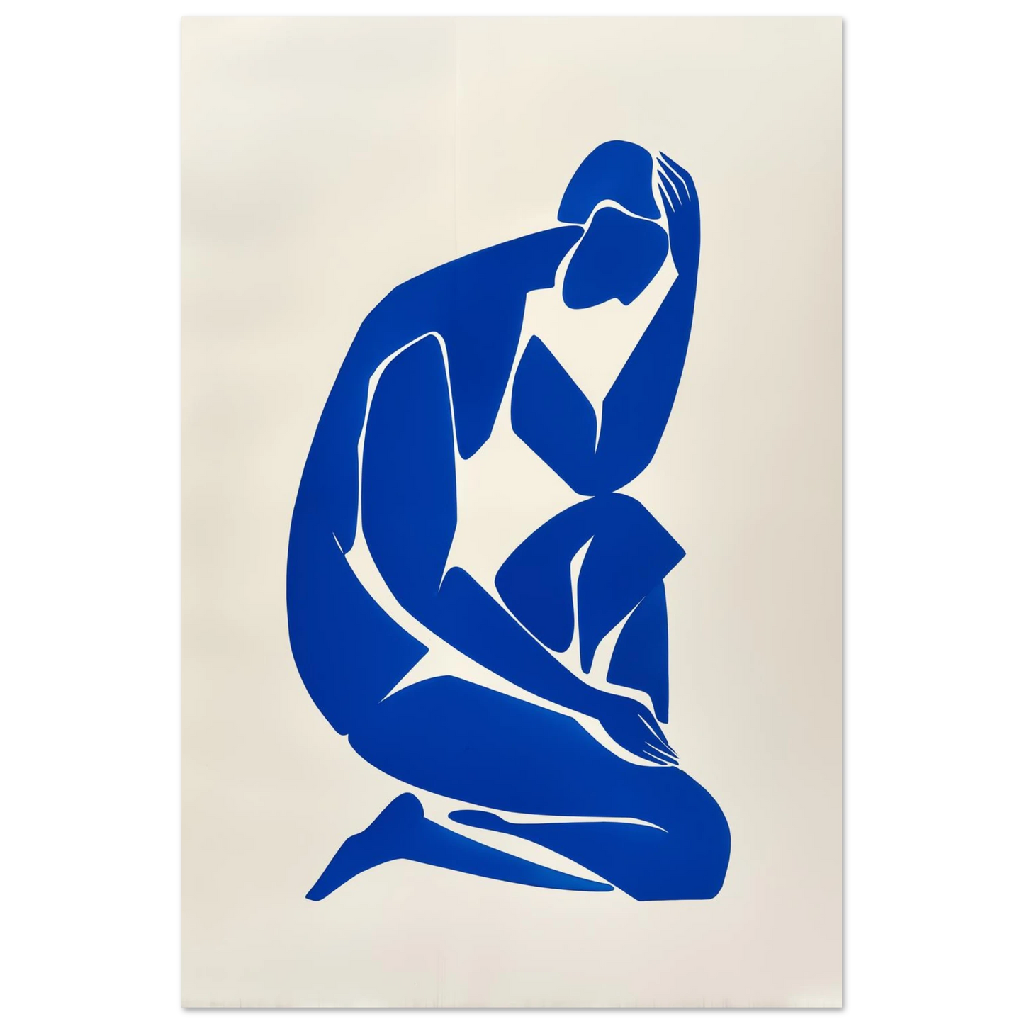 Stille Figur in Blau Poster 60x90 cm - Pixara