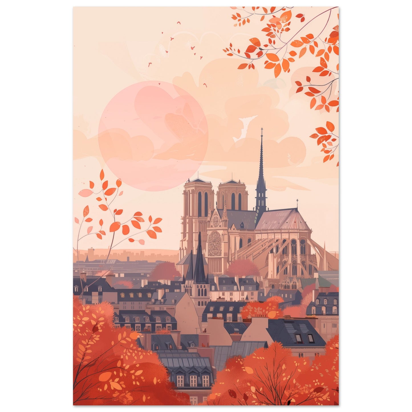 Notre-Dame im Herbst 60x90 cm - Pixara