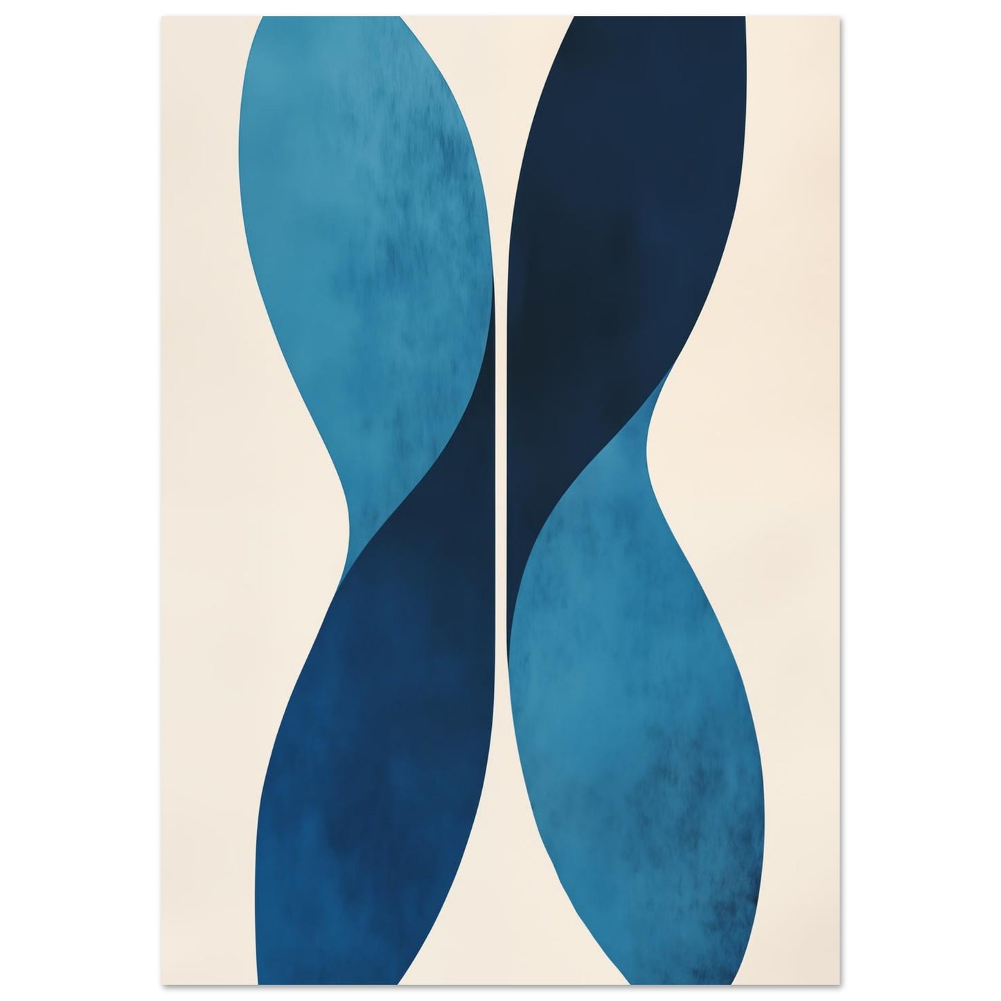 Blaue symmetrische Formen 70x100 cm - Pixara