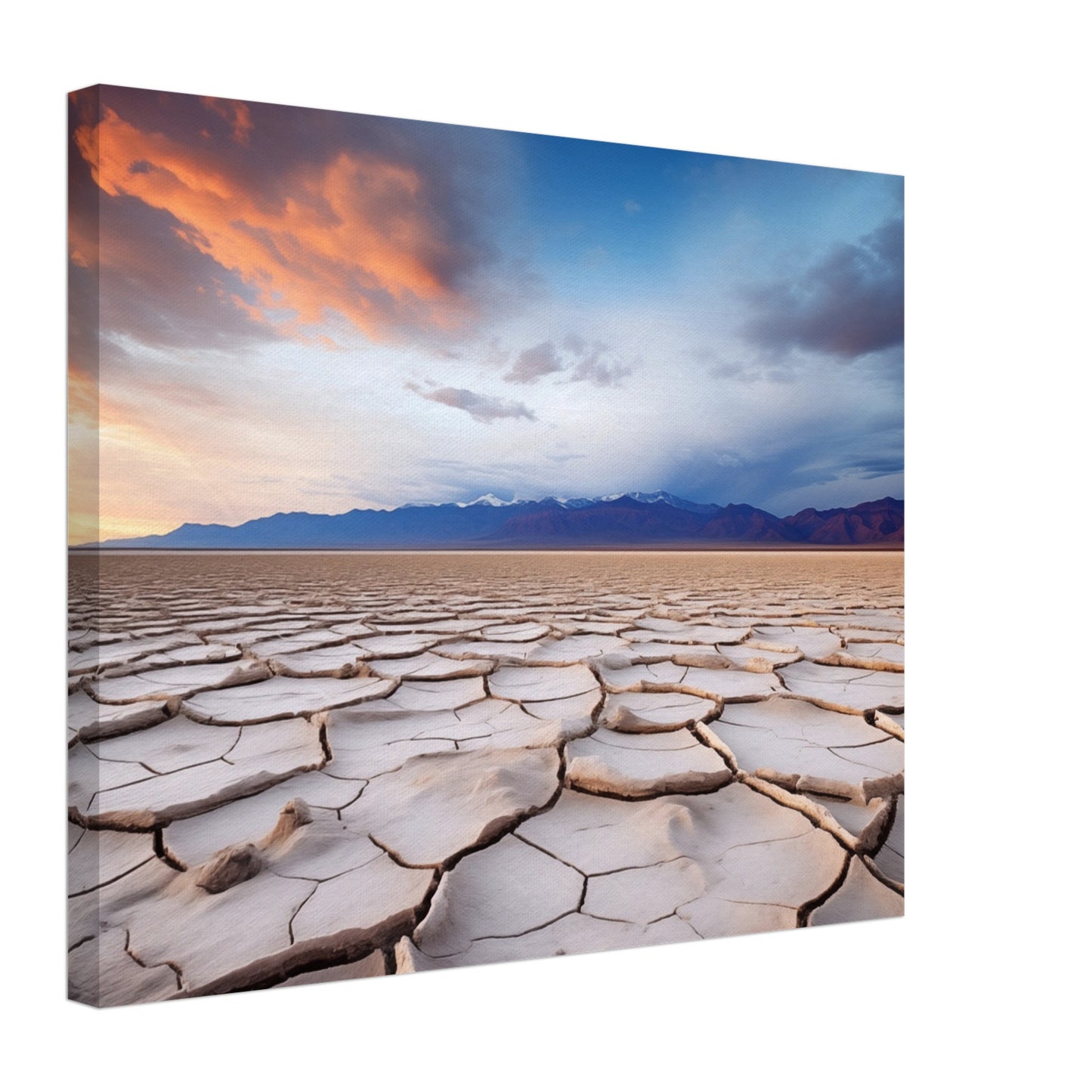 Salzfelder bei Sonnenuntergang Leinwand 40x50 cm - Pixara