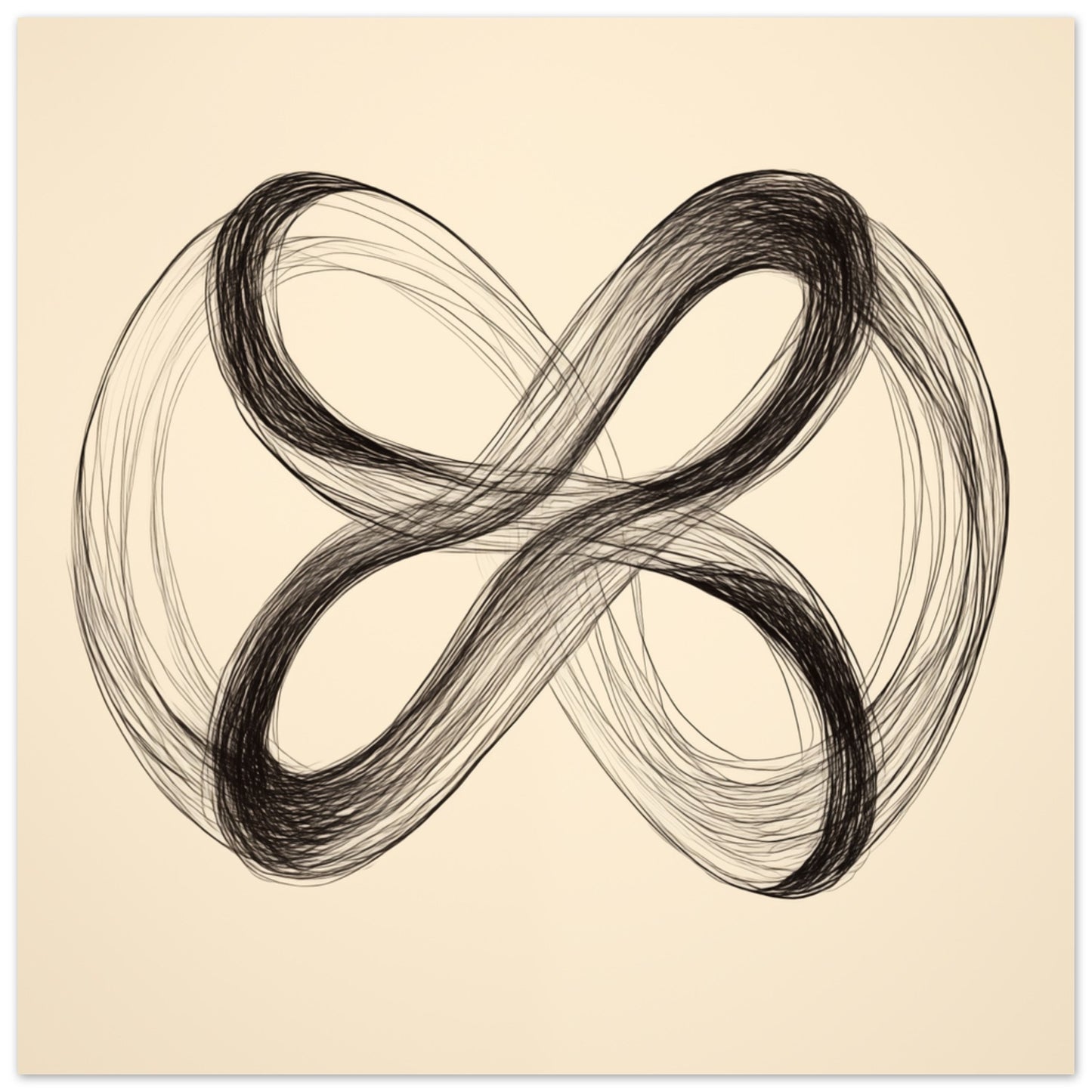 Unendlichkeit – Minimalistische Linienkunst 50x50 cm - Pixara