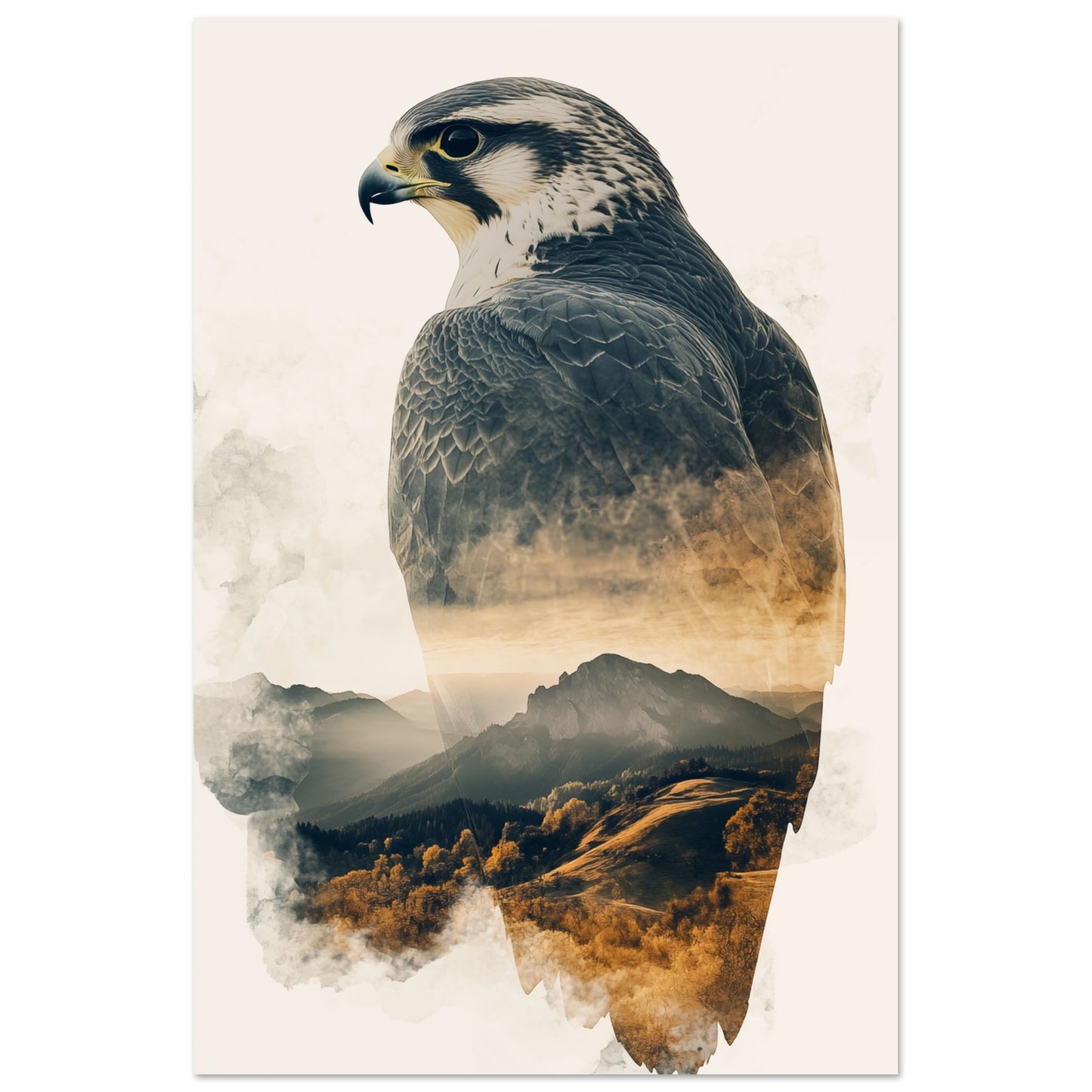 Doppelbelichtung Falke 60x90 cm - Pixara