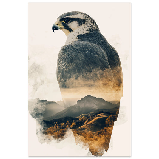 Doppelbelichtung Falke 60x90 cm - Pixara