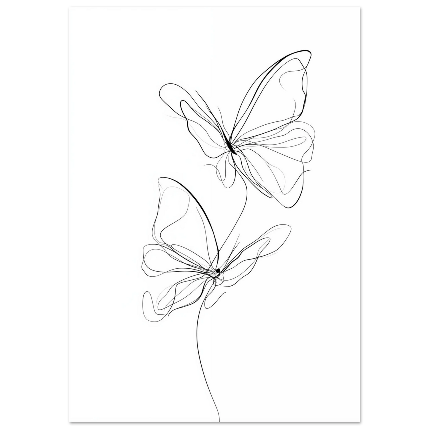 Federleicht – Schmetterlinge in Linie Poster 70x100 cm - Pixara