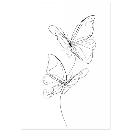 Federleicht – Schmetterlinge in Linie Poster 70x100 cm - Pixara