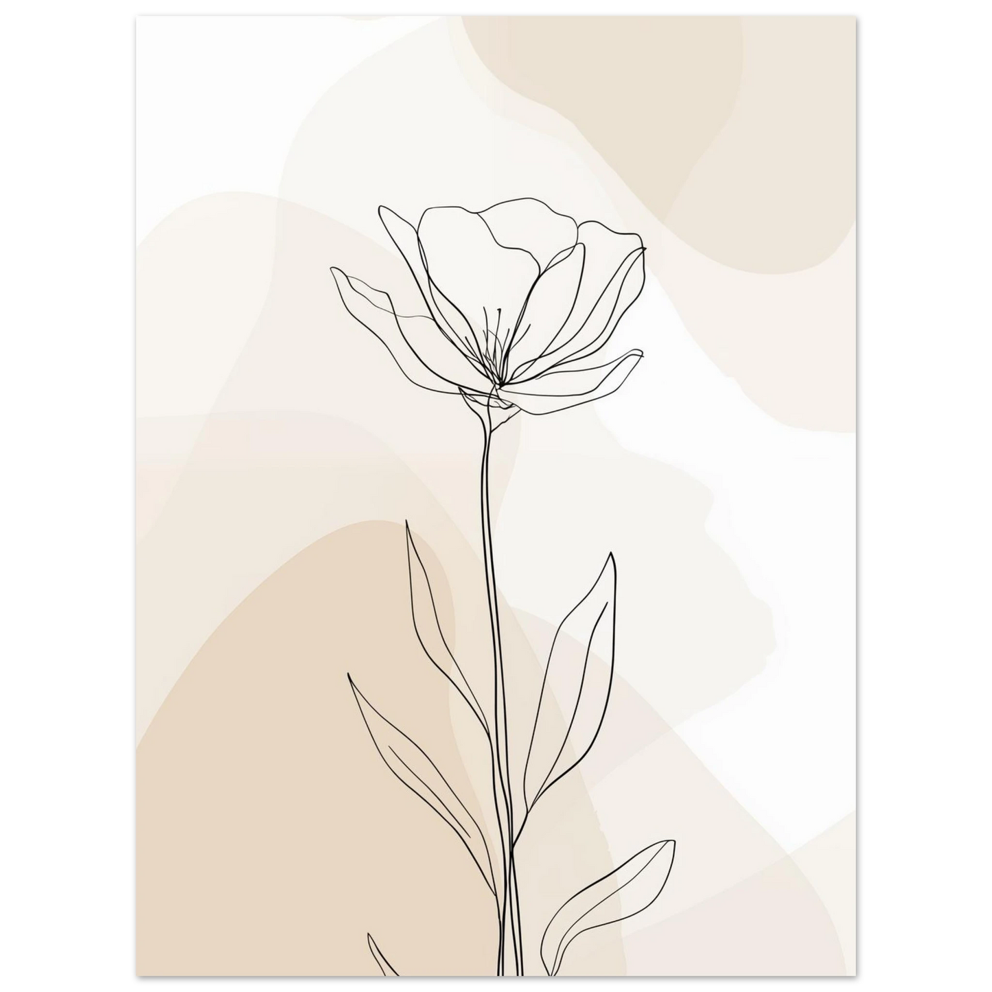 Minimalistische Blumenzeichnung Poster 30x40 cm - Pixara