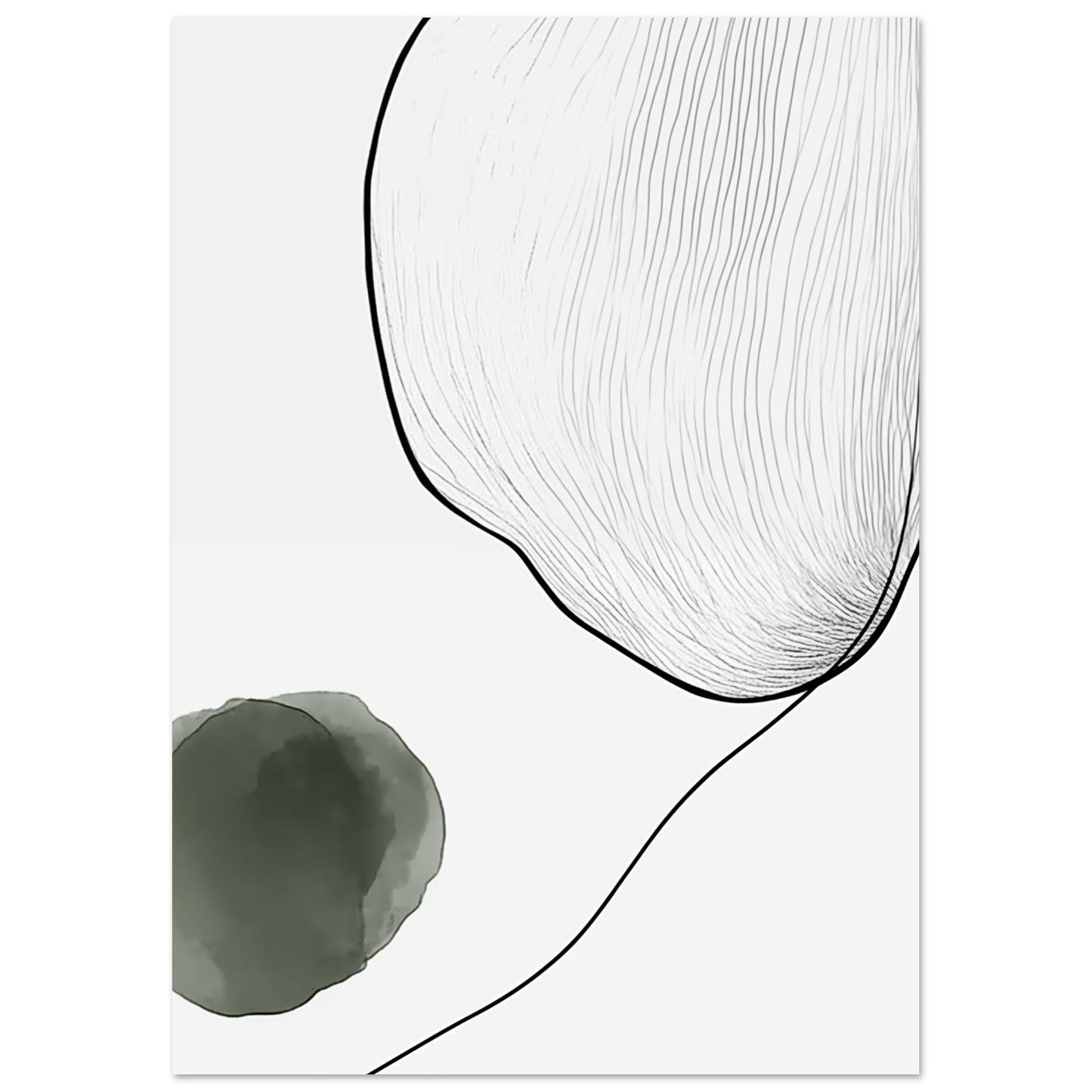 Verbindung in Stille – Abstrakte Linienkunst 21x29.7 cm - Pixara