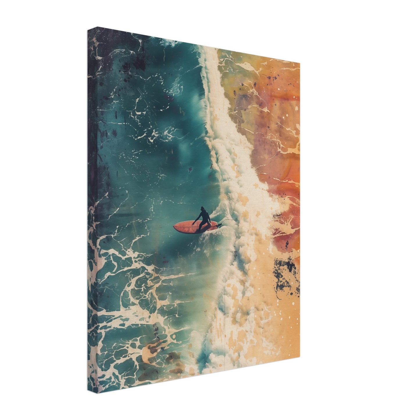 Surfer's Eclipse Leinwand 40x50 cm - Pixara