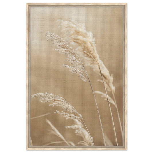 Grashalme im Wind | Gerahmte Leinwand Holzrahmen 60x90 cm - Pixara