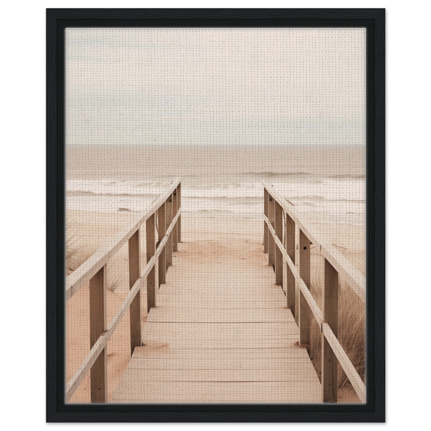 Weg zum Horizont - Gerahmte Leinwand Schwarzer Rahmen 40x50 cm - Pixara