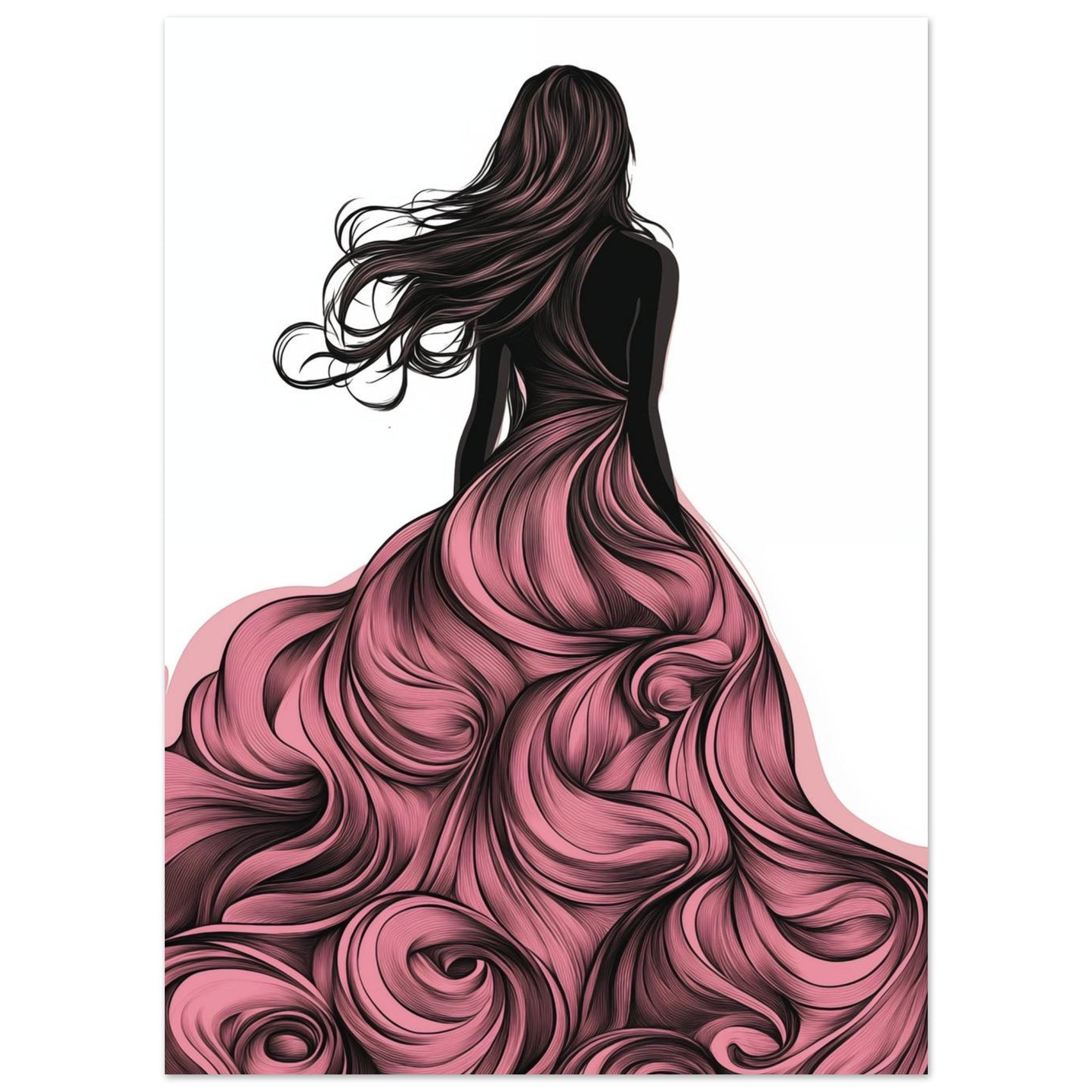 Frau im fließenden Kleid 13x18 cm - Pixara
