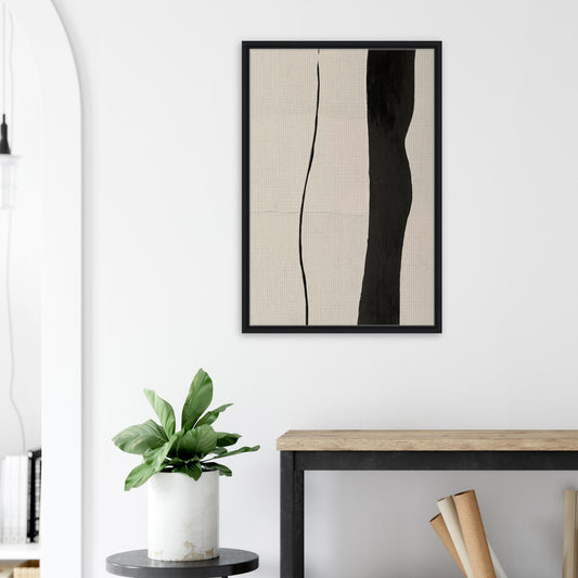 Kontrast der Linien | Gerahmte Leinwand - Pixara