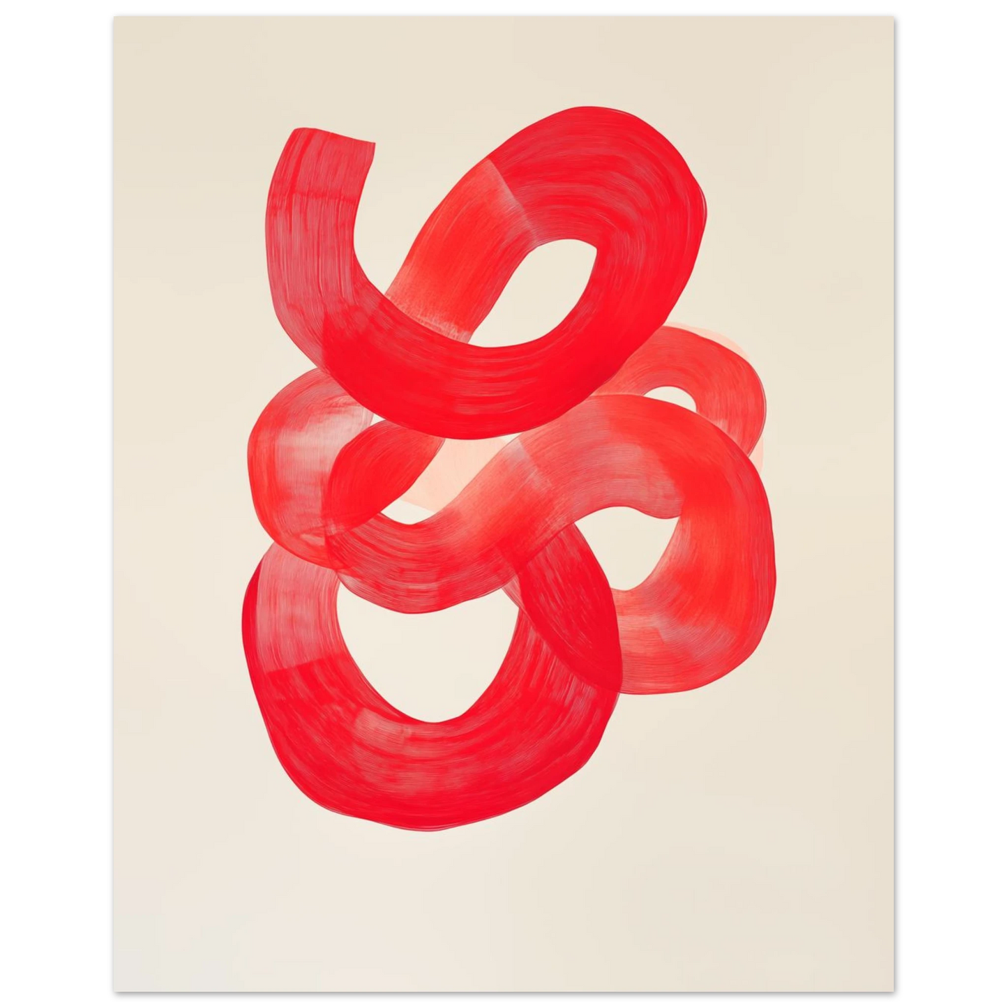 Dynamische rote Pinselstriche Poster 40x50 cm - Pixara
