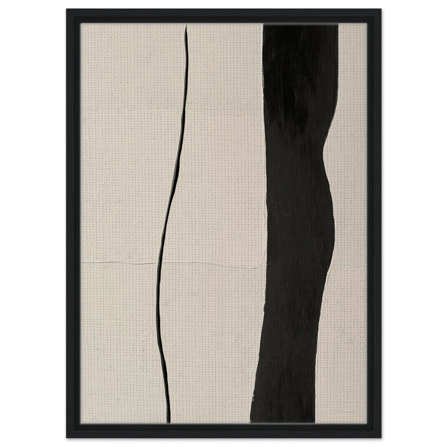 Kontrast der Linien | Gerahmte Leinwand 50x70 cm Schwarzer Rahmen - Pixara