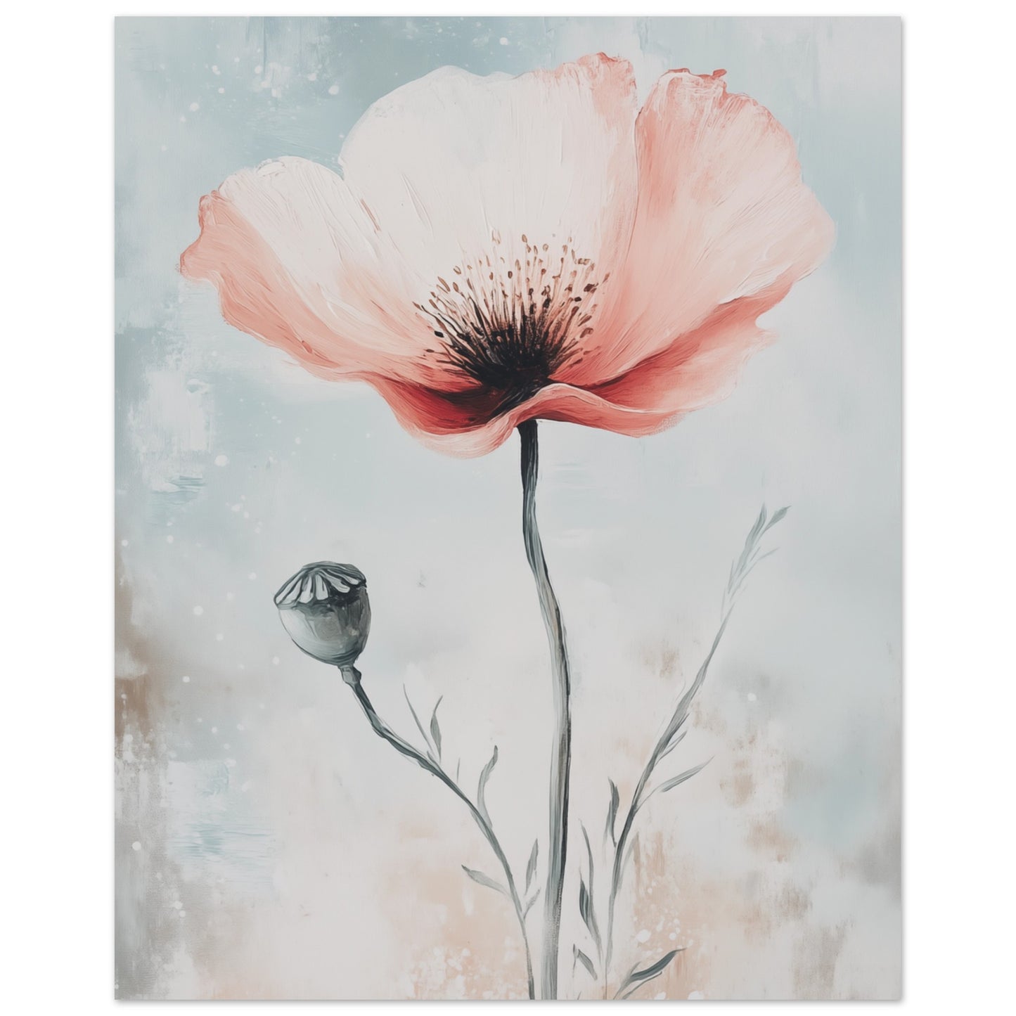 Mohnblume in sanften Farben Poster 40x50 cm - Pixara