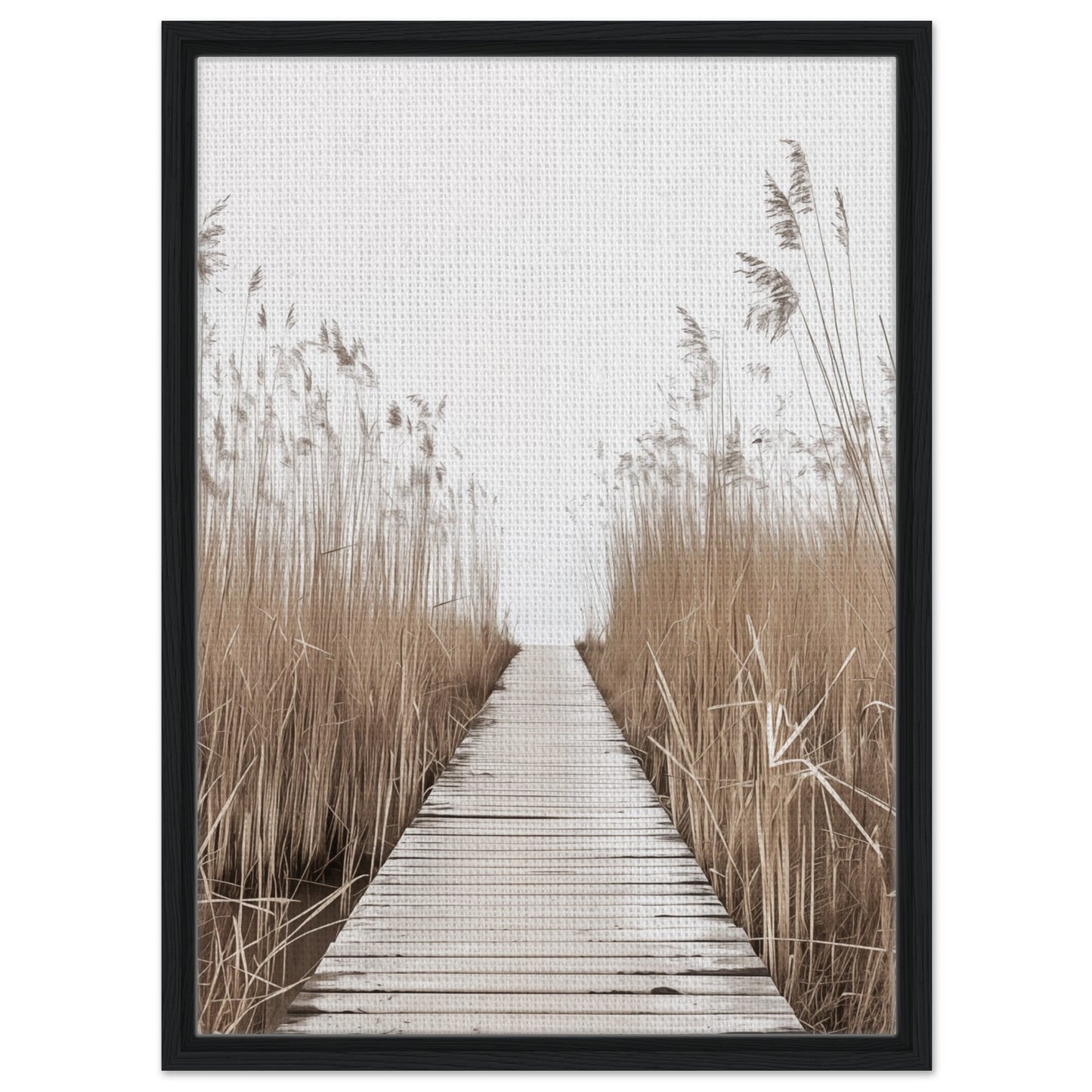 Pfad der Ruhe - Gerahmte Leinwand Schwarzer Rahmen 50x70 cm - Pixara