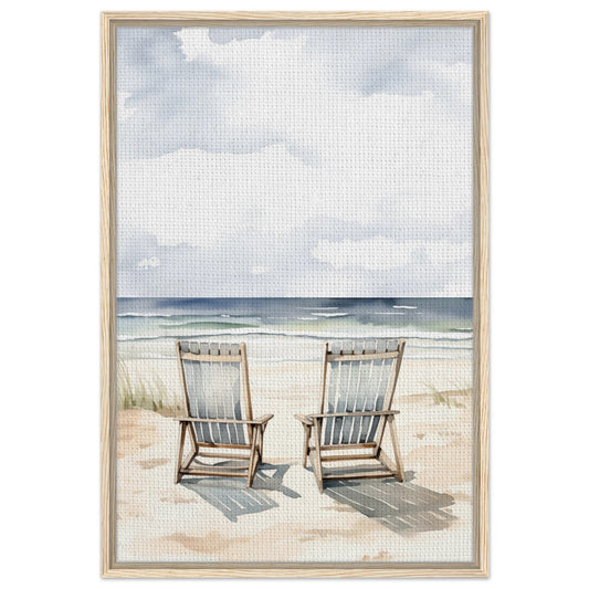 Strandruhe | Gerahmte Leinwand Holzrahmen 60x90 cm - Pixara