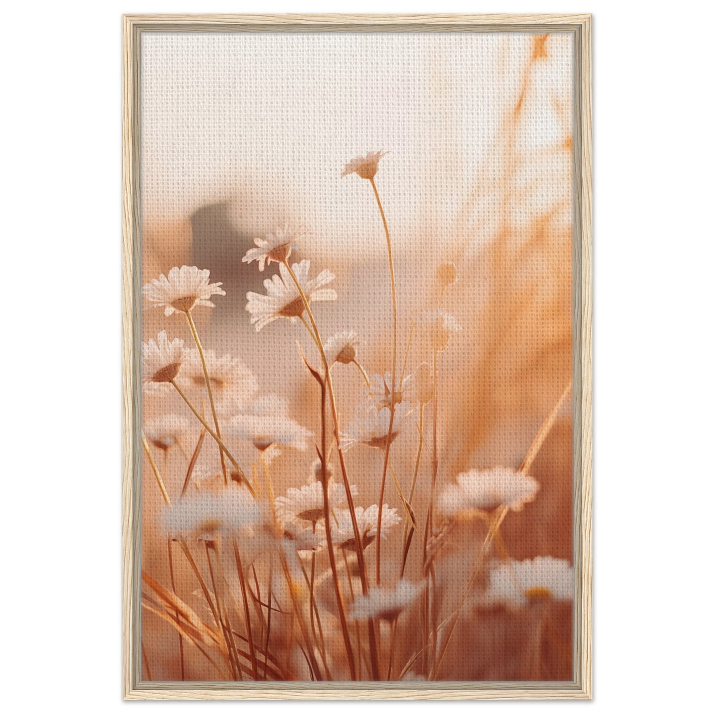 Morgendämmerung im Feld | Gerahmte Leinwand Holzrahmen 60x90 cm - Pixara