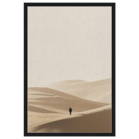 Einsamer Wanderer | Gerahmte Leinwand Schwarzer Rahmen 60x90 cm - Pixara