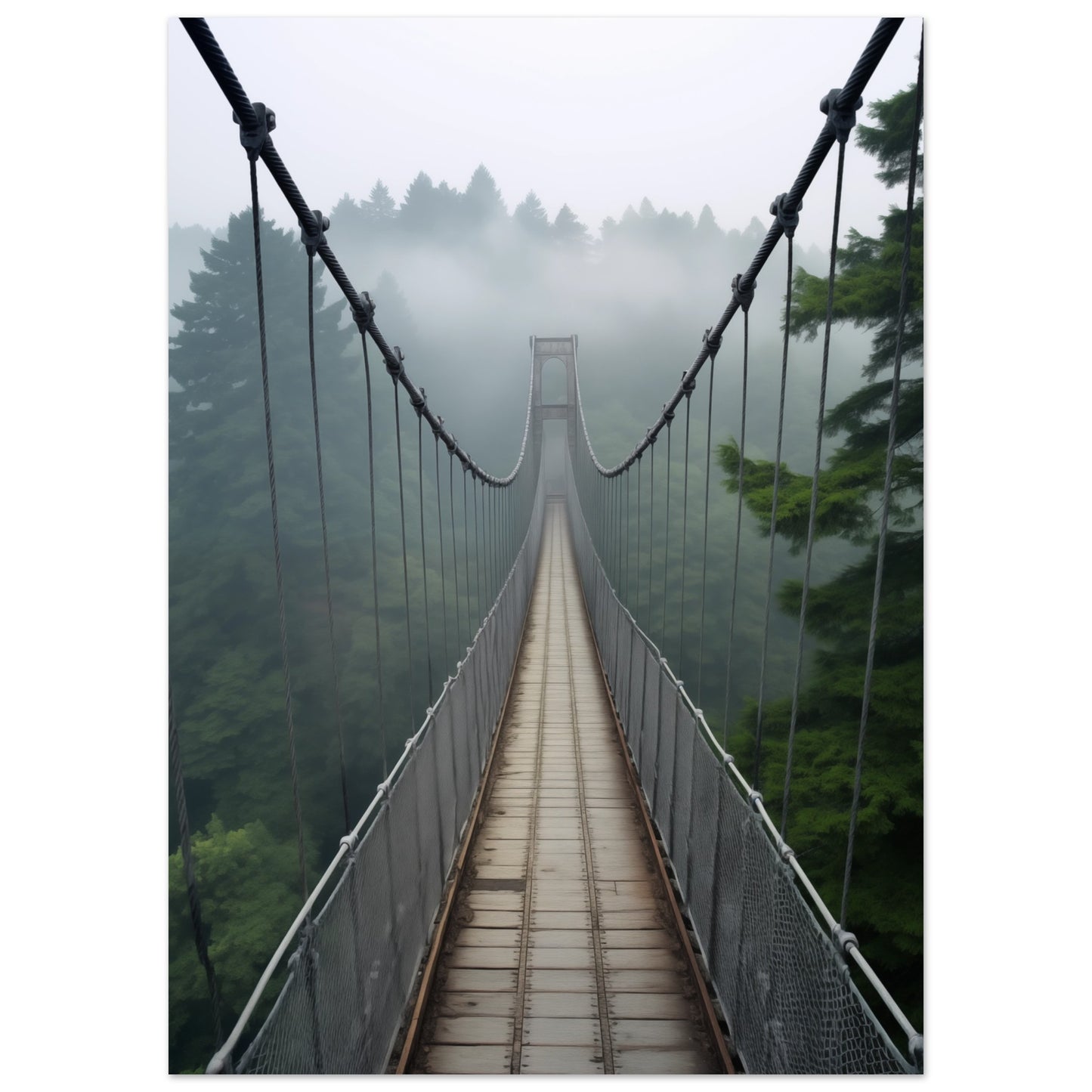 Nebelbrücke Poster 50x70 cm - Pixara