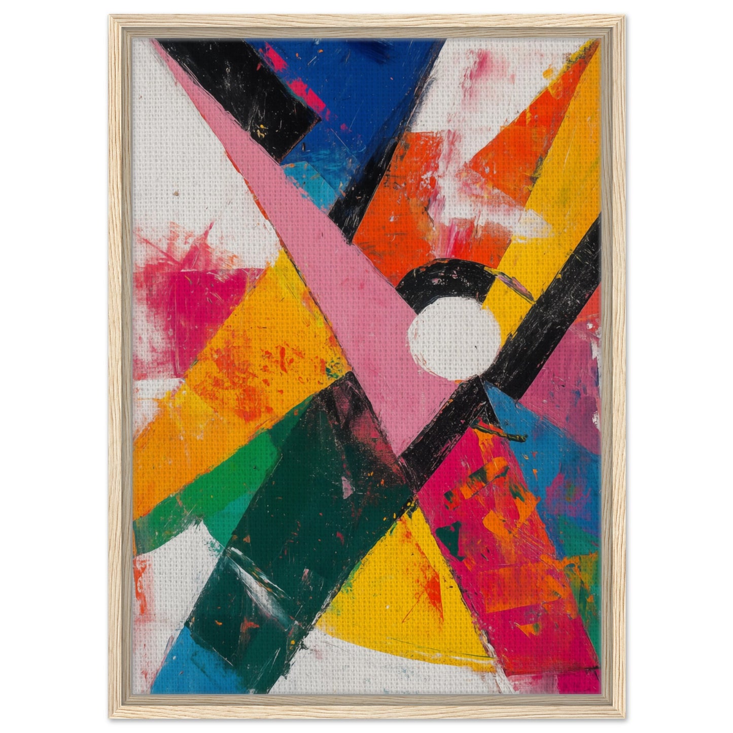 Abstraktes Farbspiel der Energie | Gerahmte Leinwand Holzrahmen 50x70 cm - Pixara