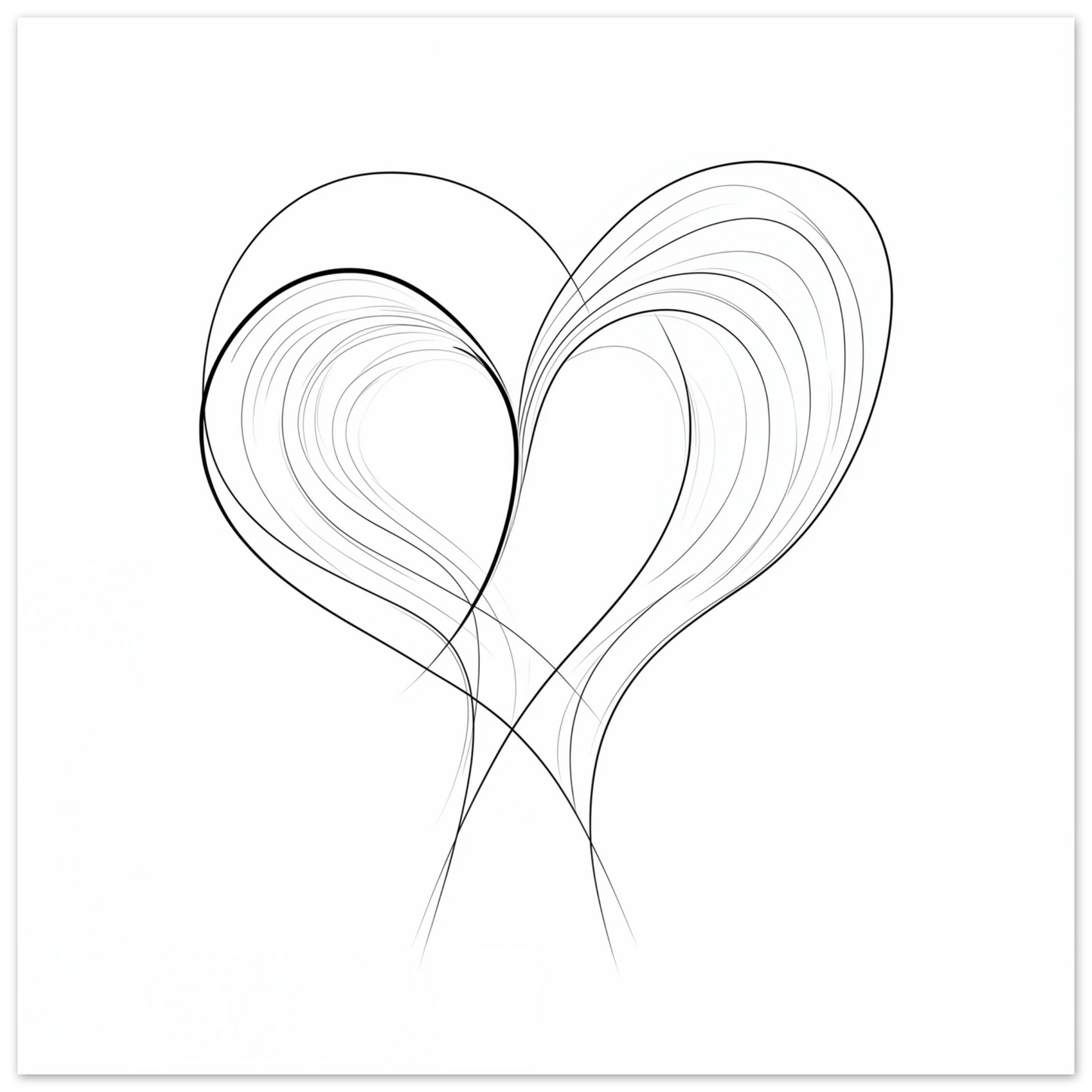 Fließende Liebe – Minimalistische Linienkunst Poster 30x30 cm - Pixara