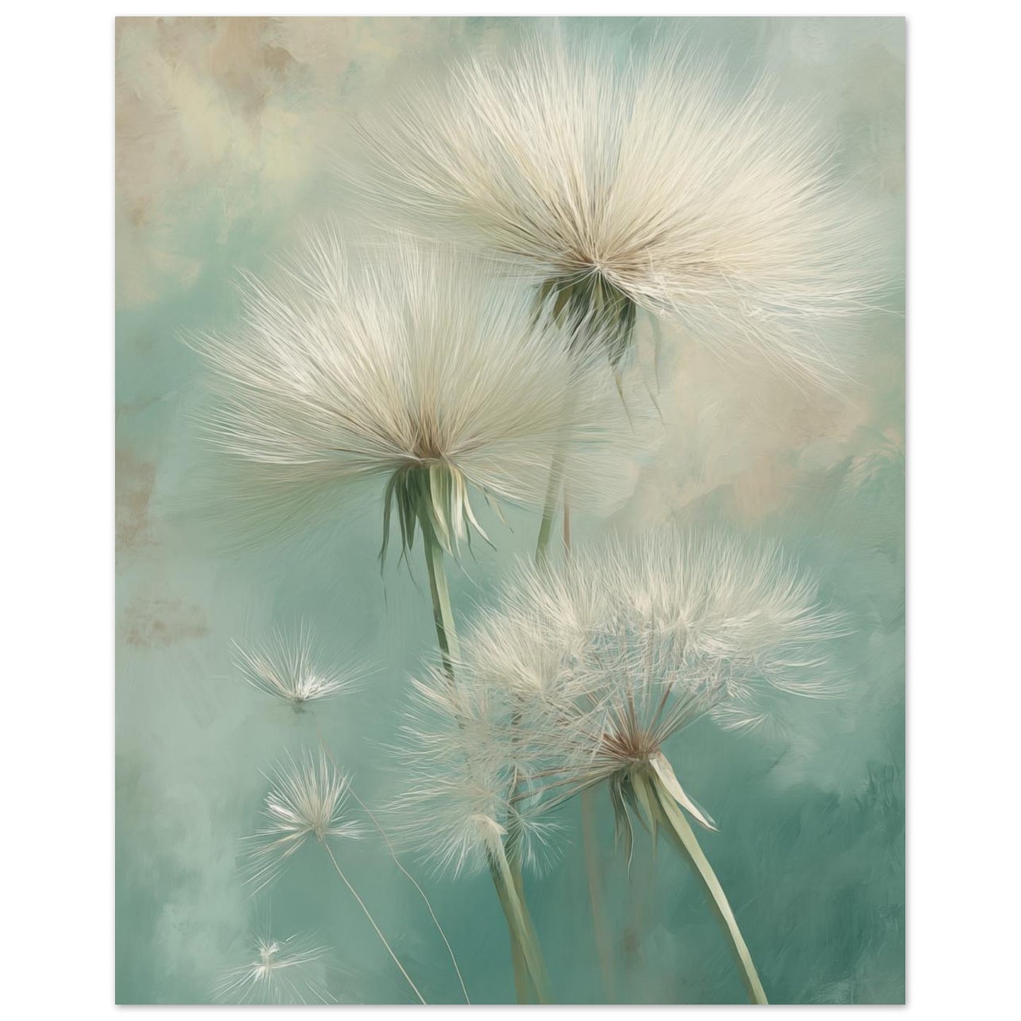 Federleicht – Traumhafte Pusteblumen in Pastell 40x50 cm - Pixara