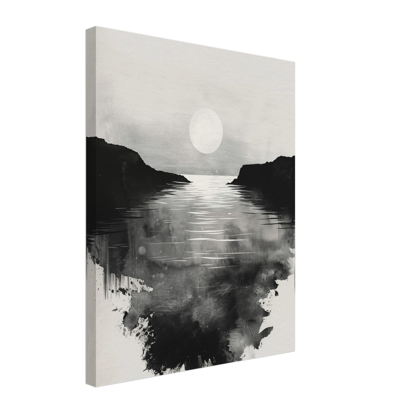 Mondnacht am See Leinwand 40x50 cm - Pixara