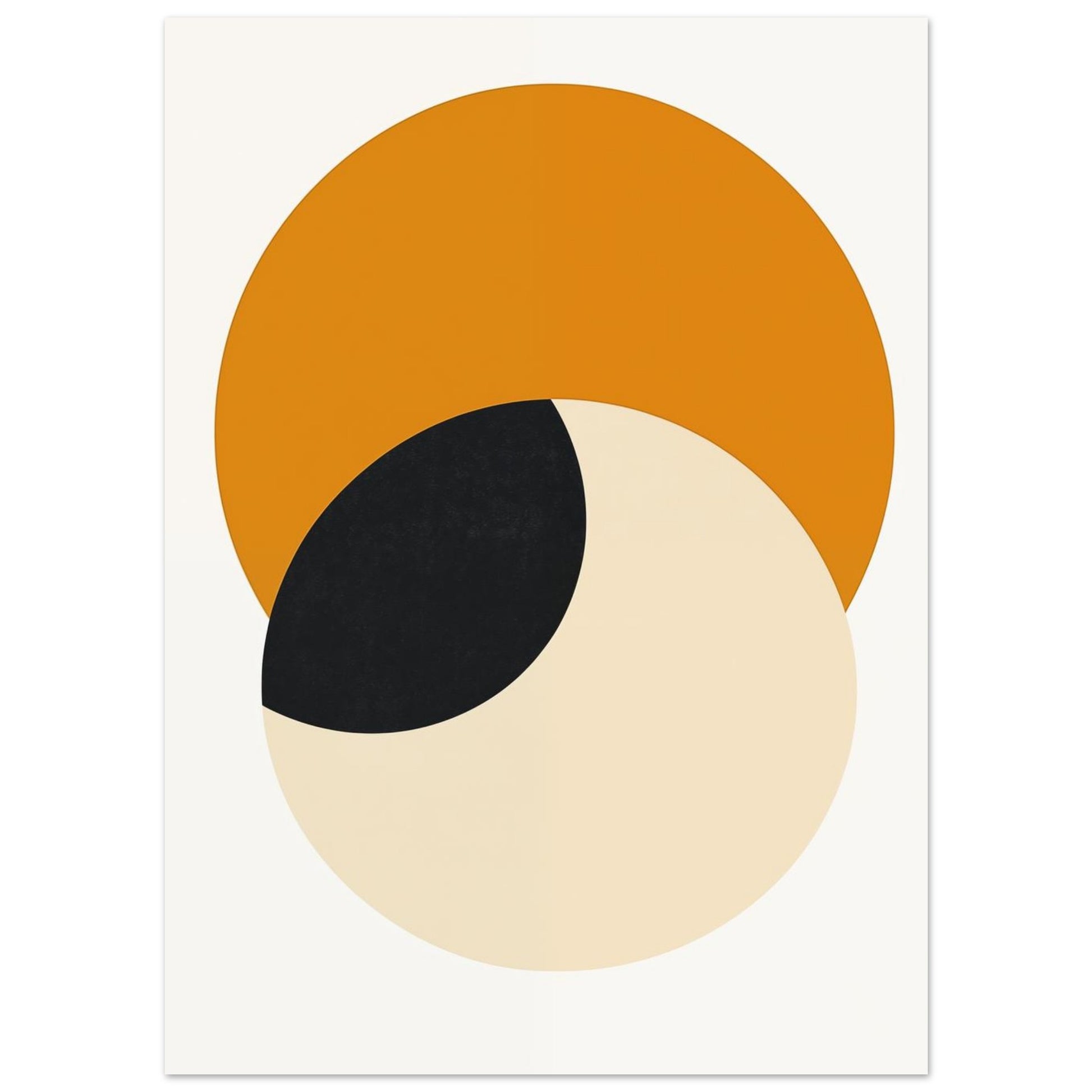 Harmonie der Kreise – Minimalistisches geometrisches Kunstwerk 13x18 cm - Pixara