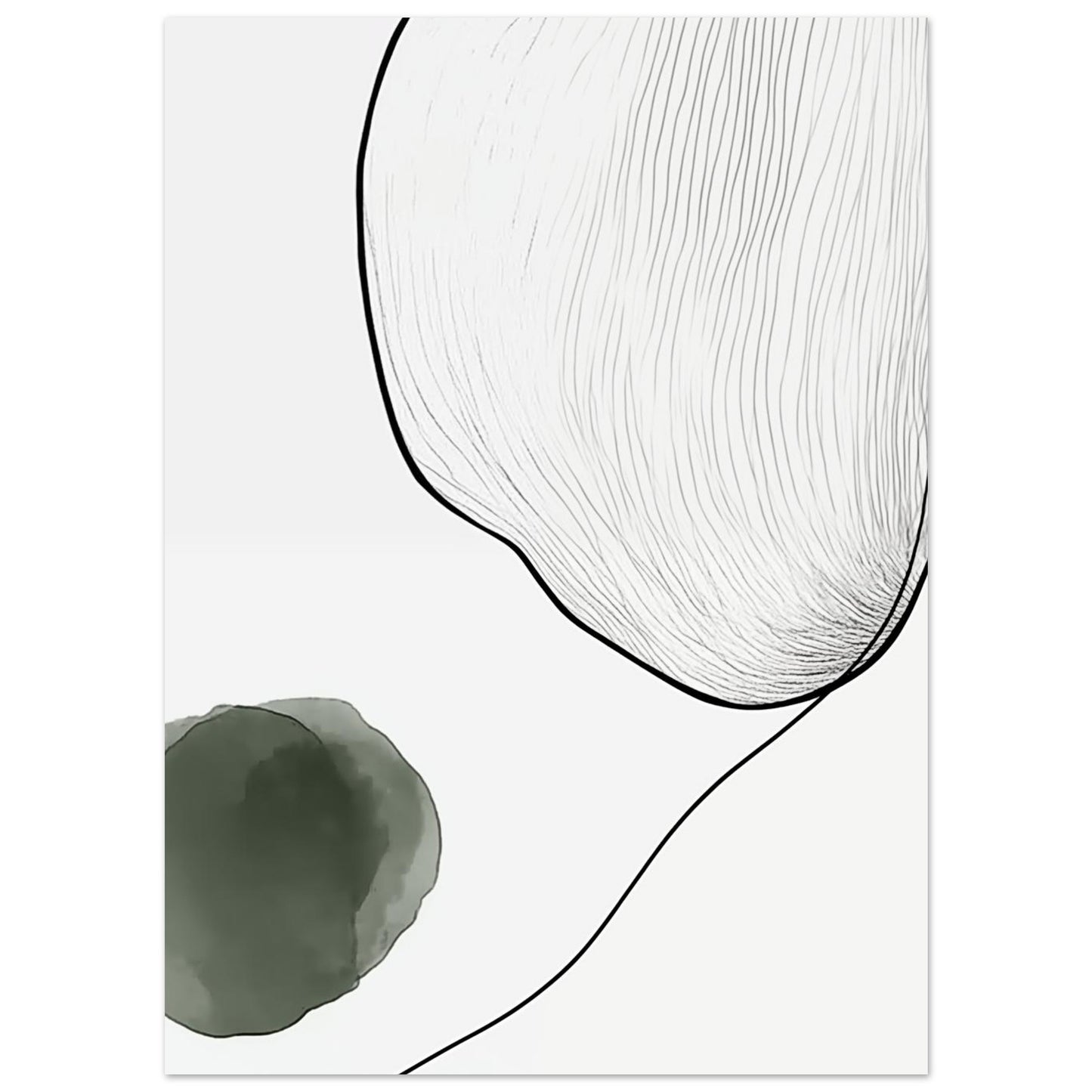 Verbindung in Stille – Abstrakte Linienkunst 13x18 cm - Pixara