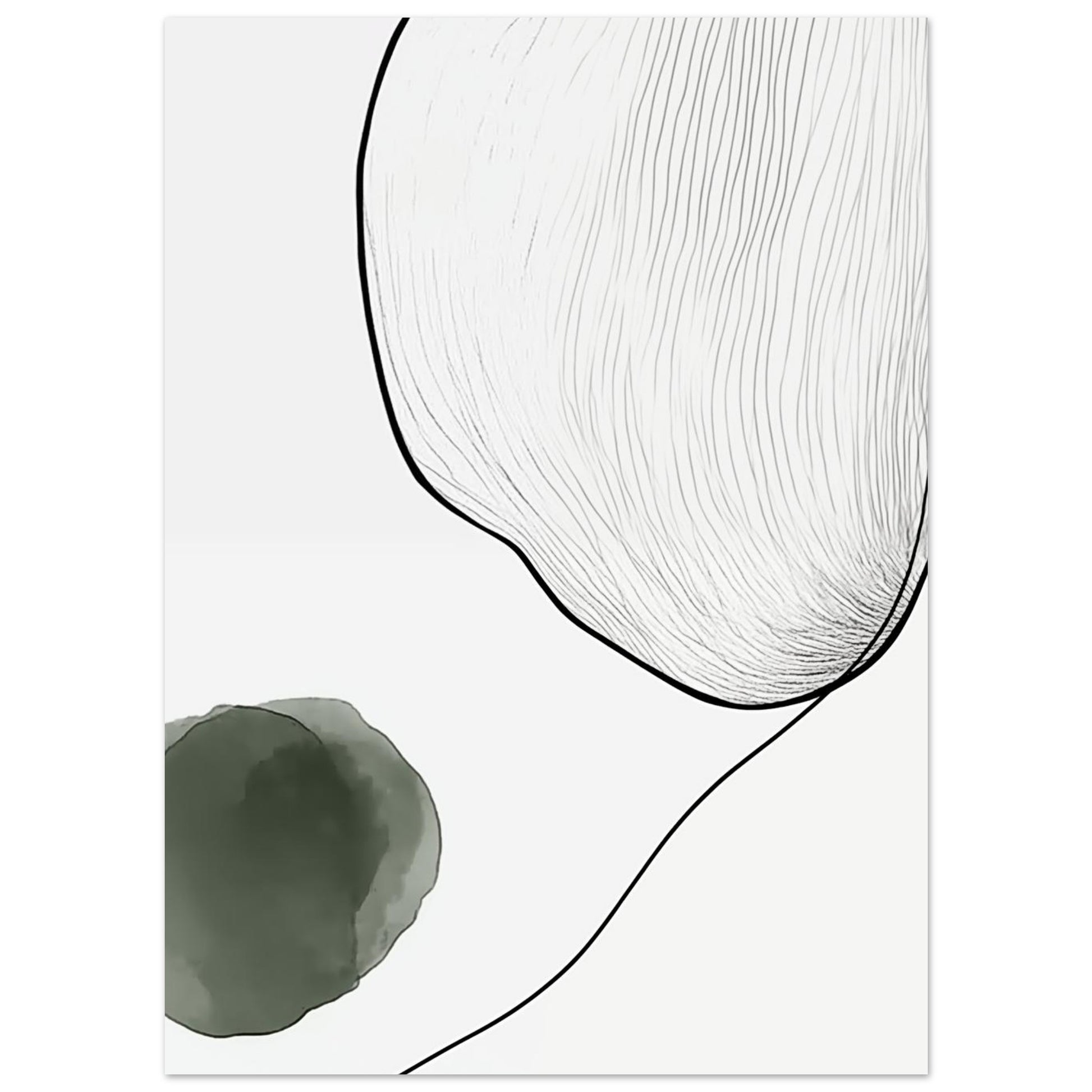 Verbindung in Stille – Abstrakte Linienkunst 13x18 cm - Pixara
