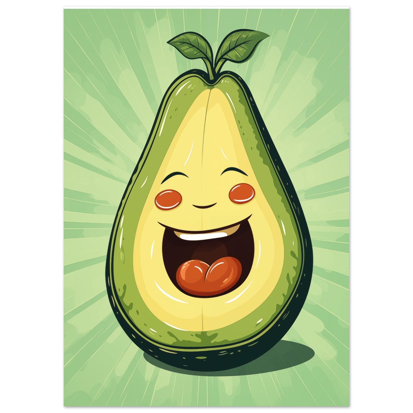 Glückliche Avocado Poster 50x70 cm - Pixara
