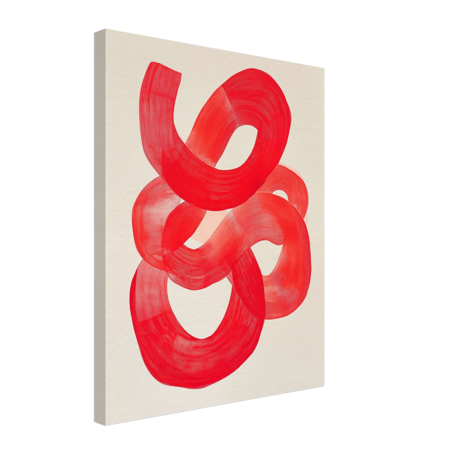 Dynamische rote Pinselstriche Leinwand 40x50 cm - Pixara