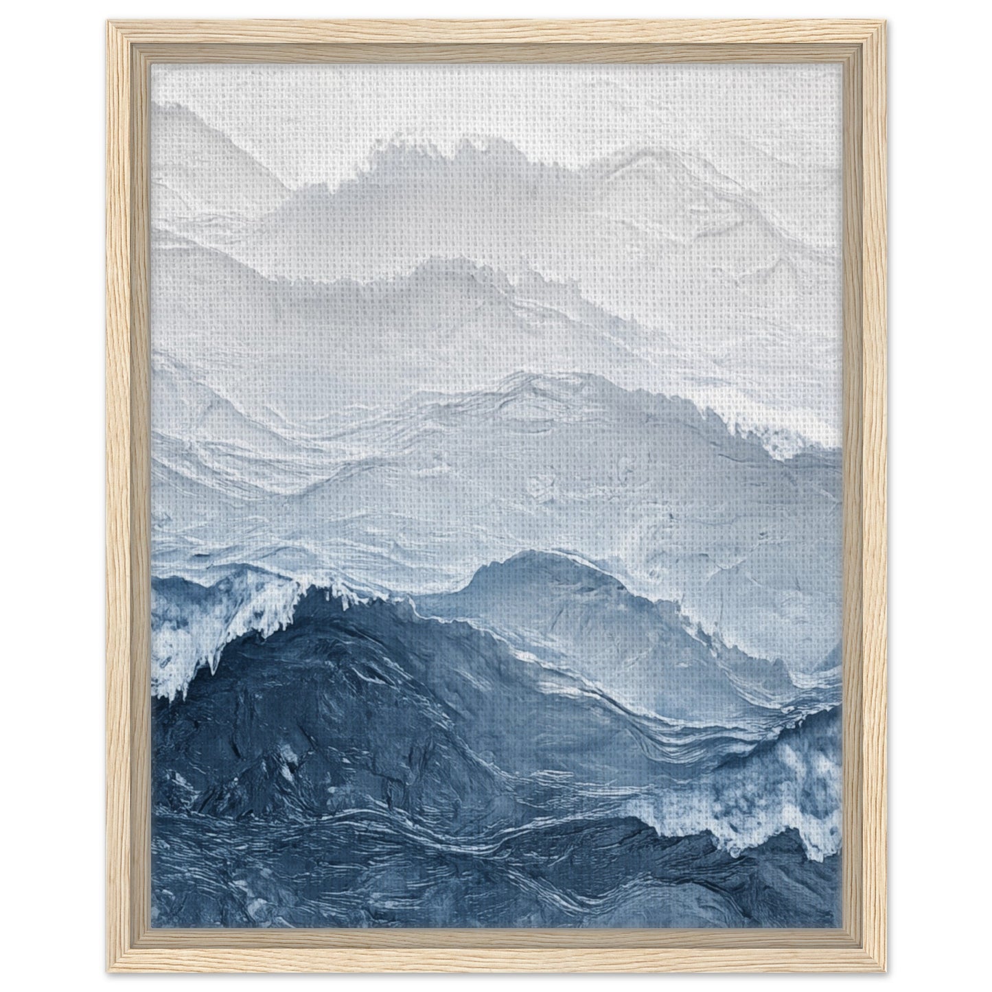 Abstrakte Meereswellen | Gerahmte Leinwand Holzrahmen 40x50 cm - Pixara