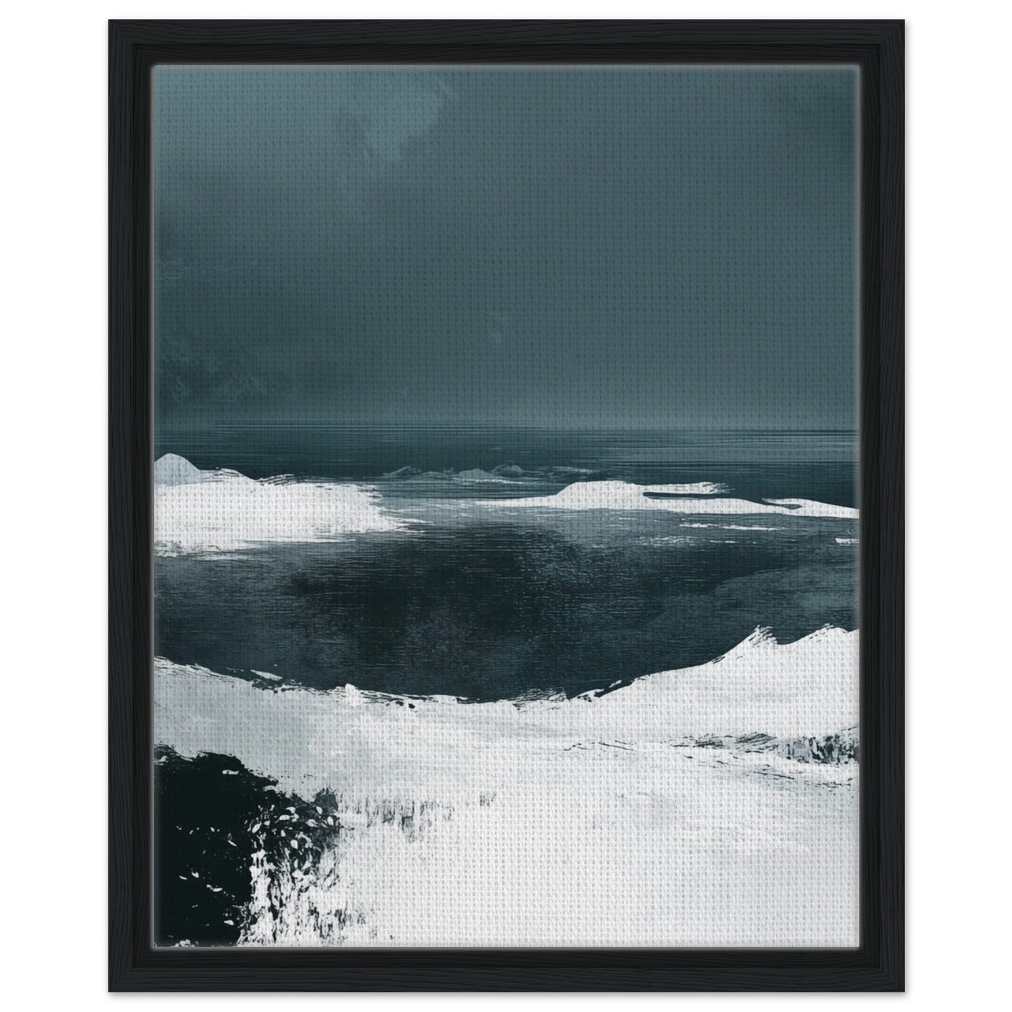 Arktische Stille | Gerahmte Leinwand Schwarzer Rahmen 40x50 cm - Pixara