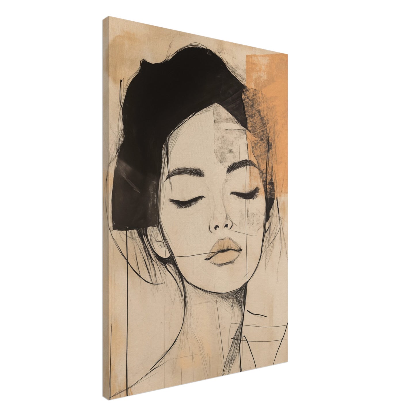 Zarte Linien im Portrait Leinwand 60x90 cm - Pixara