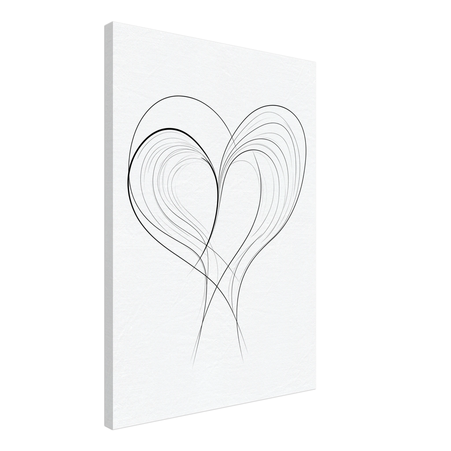 Fließende Liebe – Minimalistische Linienkunst Leinwand 50x70 cm - Pixara