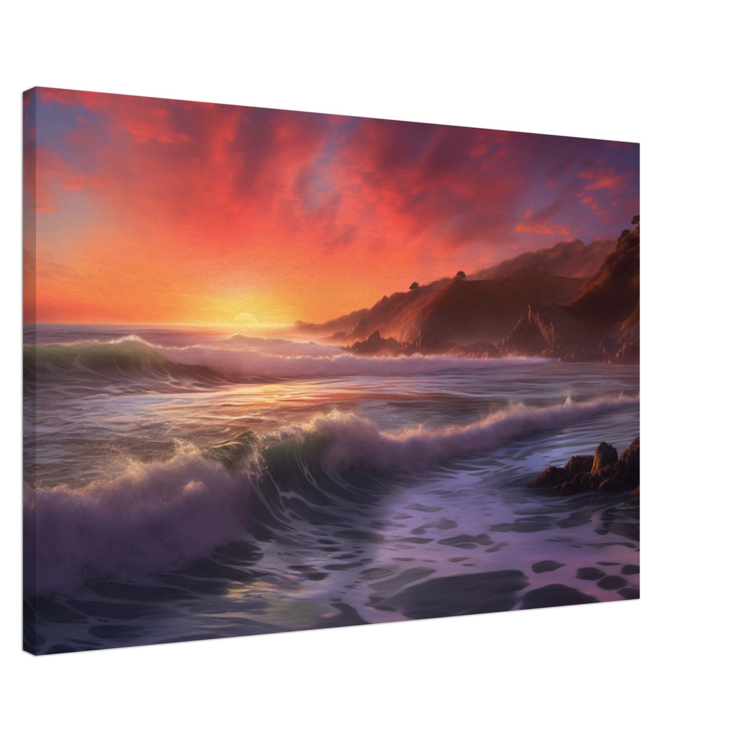 Sonnenuntergang am Küstenstrand Leinwand 60x90 cm - Pixara
