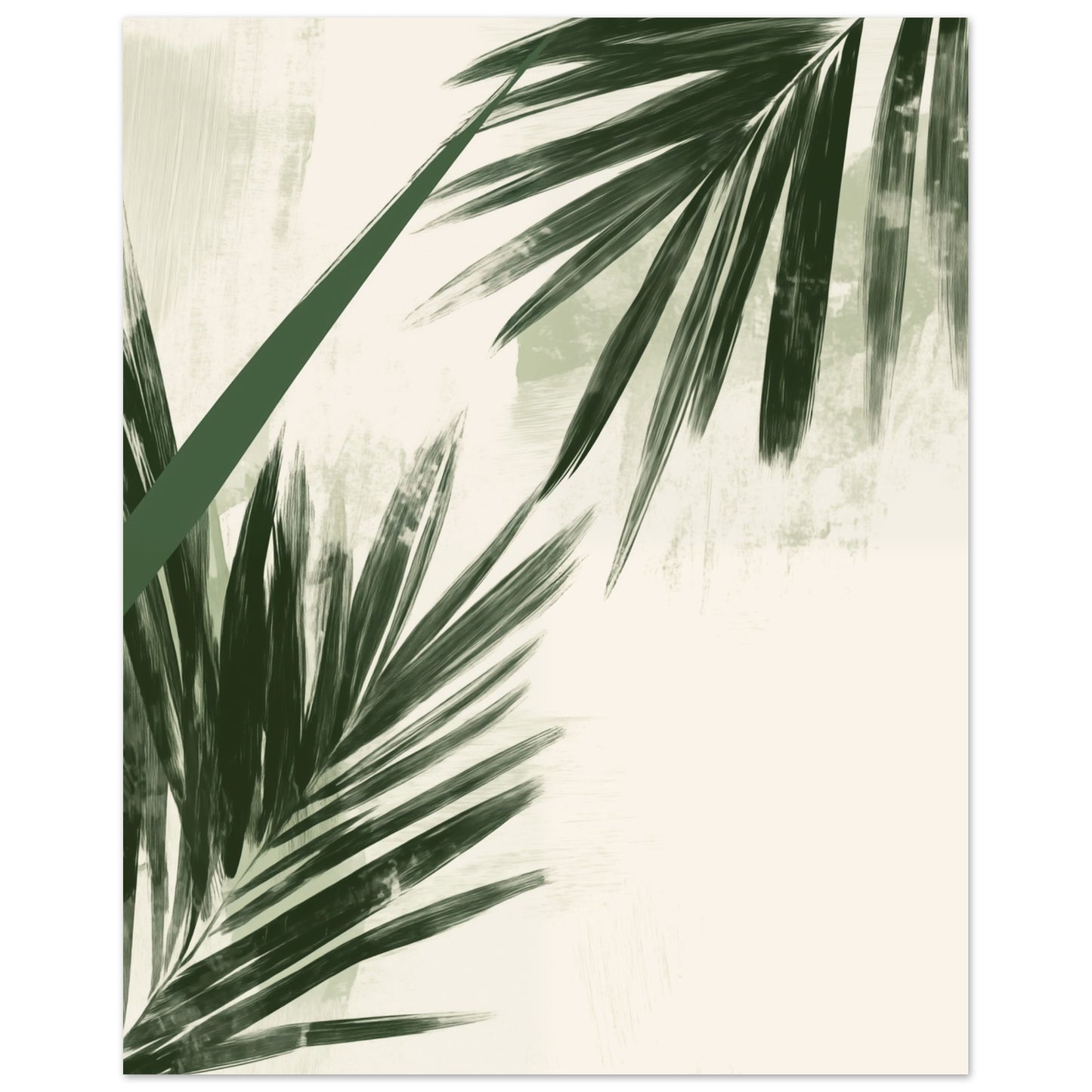Tropische Harmonie – Minimalistische Palmblätter Poster 40x50 cm - Pixara