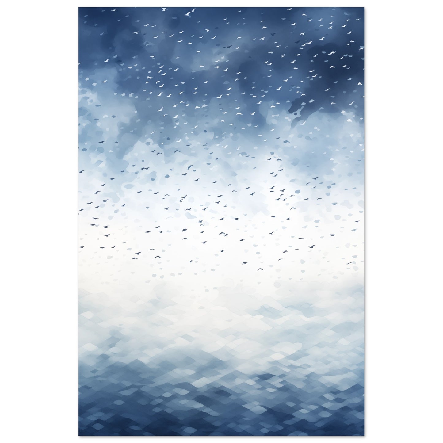 Vogelschwarm über dem Ozean Poster 60x90 cm - Pixara