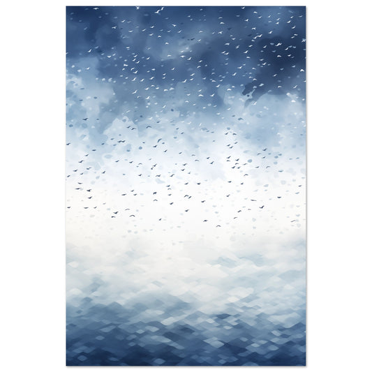Vogelschwarm über dem Ozean Poster 60x90 cm - Pixara