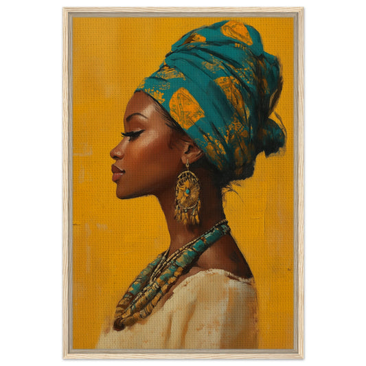 Farbenfrohe Eleganz im Profil | Gerahmte Leinwand Holzrahmen 60x90 cm - Pixara