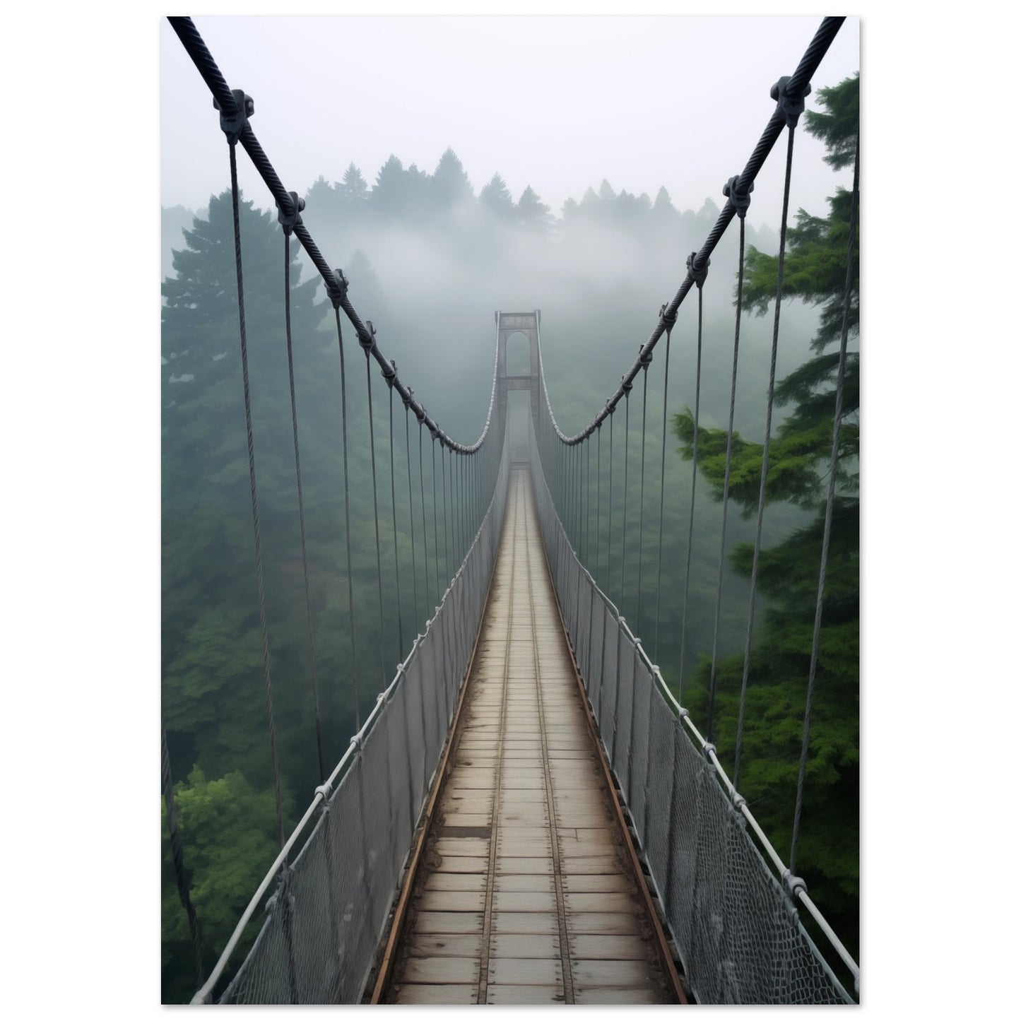 Nebelbrücke Poster A4 21x29.7 cm - Pixara