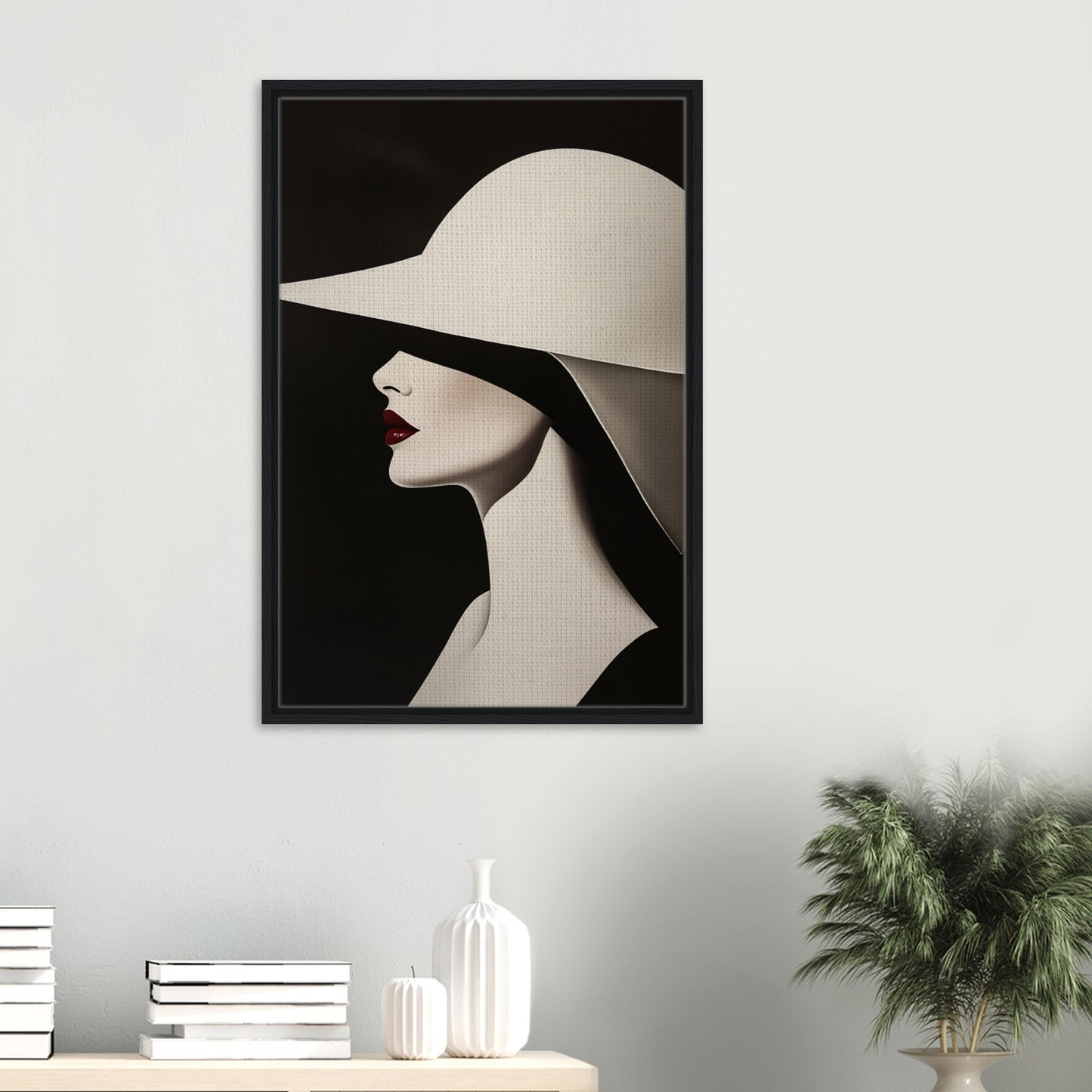 Minimalistisches Profil | Gerahmte Leinwand - Pixara