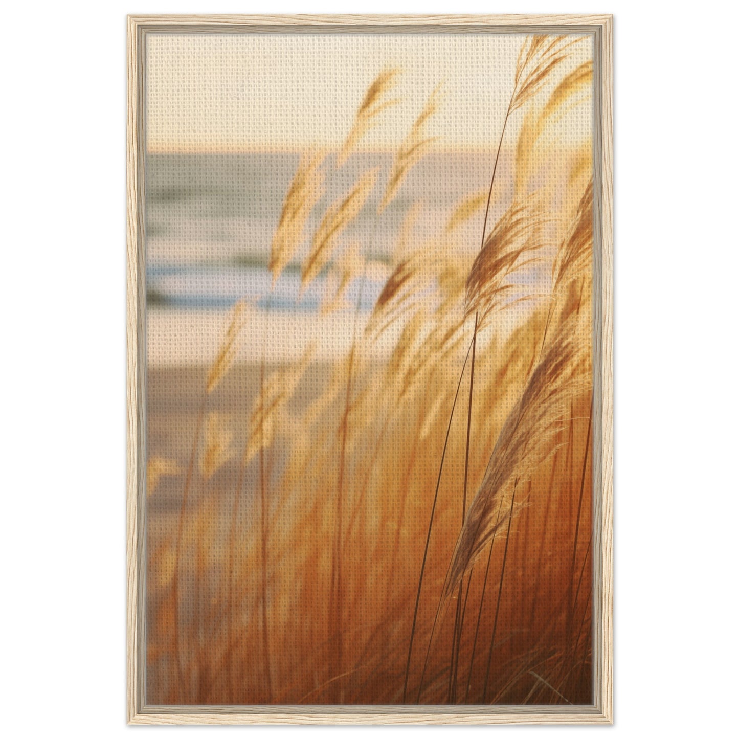 Goldene Wispern | Gerahmte Leinwand Holzrahmen 60x90 cm - Pixara