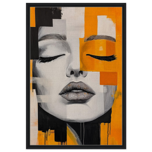 Zerbrochene Harmonie | Gerahmte Leinwand Schwarzer Rahmen 60x90 cm - Pixara