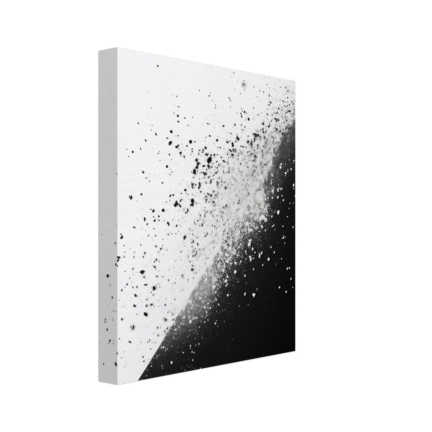 Schwarz-Weiß-Splitter 1 Leinwand 20x25 cm - Pixara